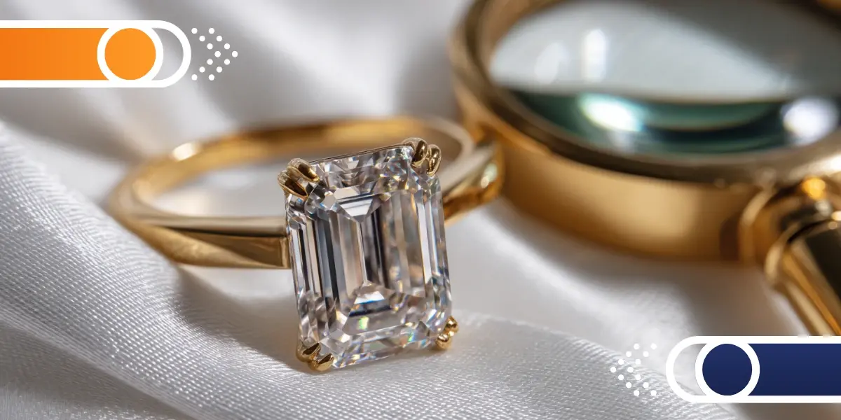 anillos con corte esmeralda